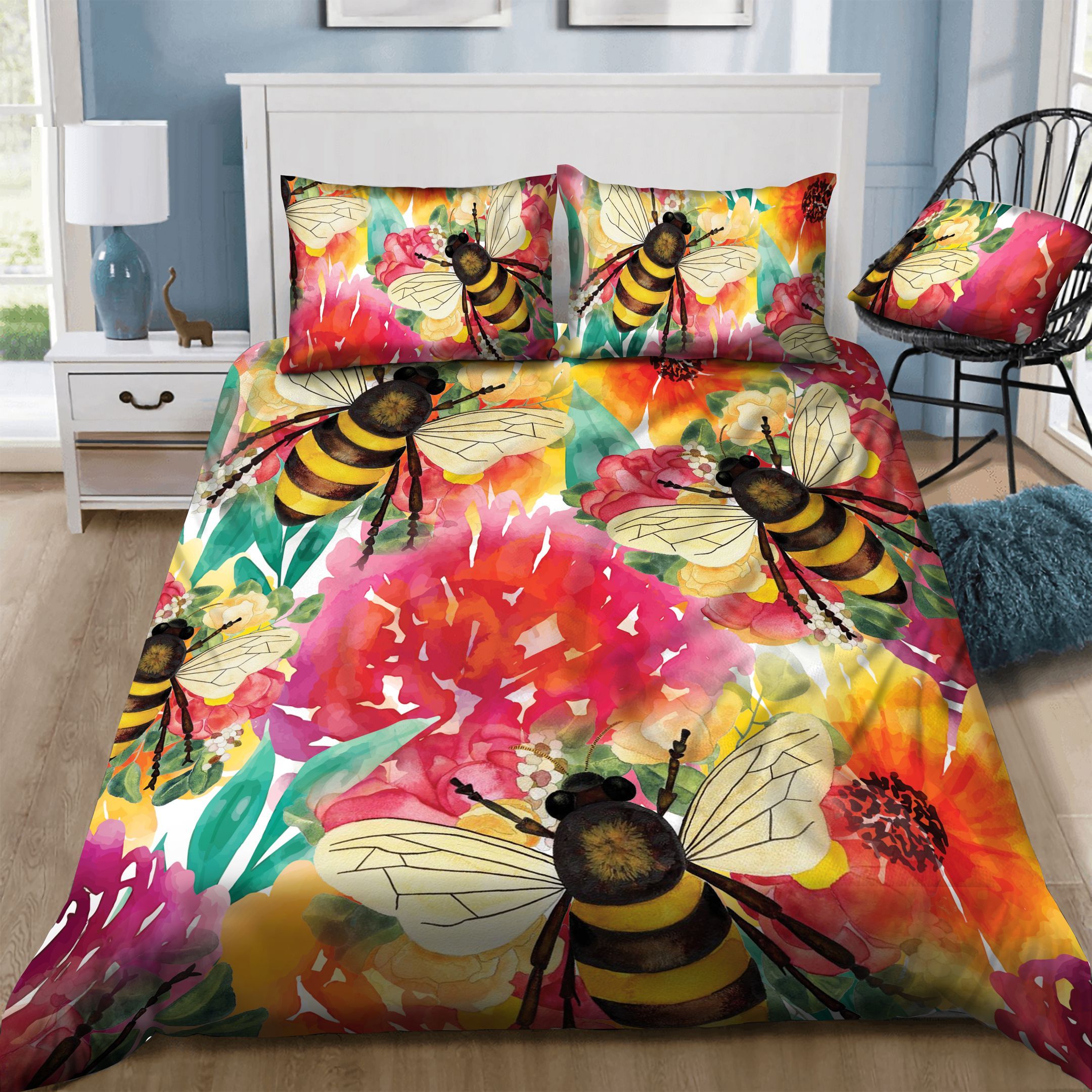 Bee Flowers  Bedding Set