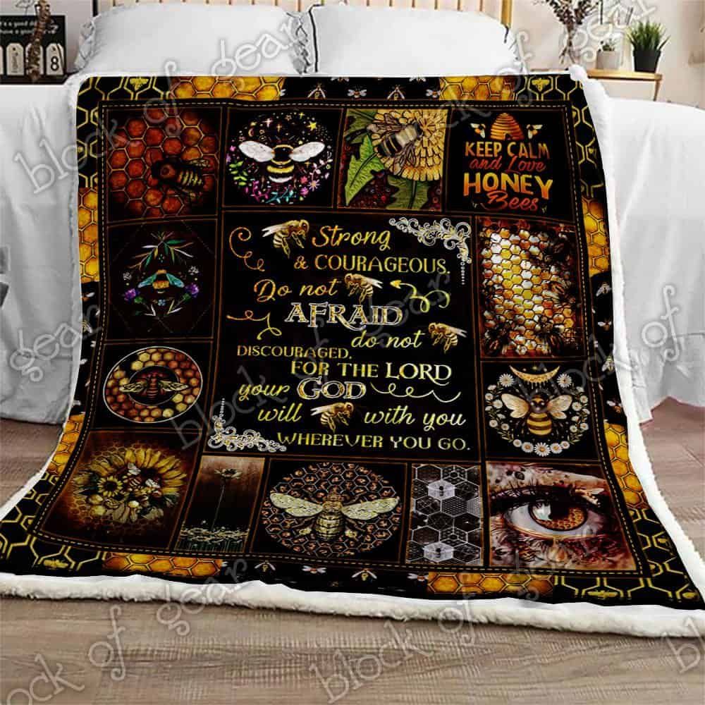 Bee Sherpa Fleece Blanket