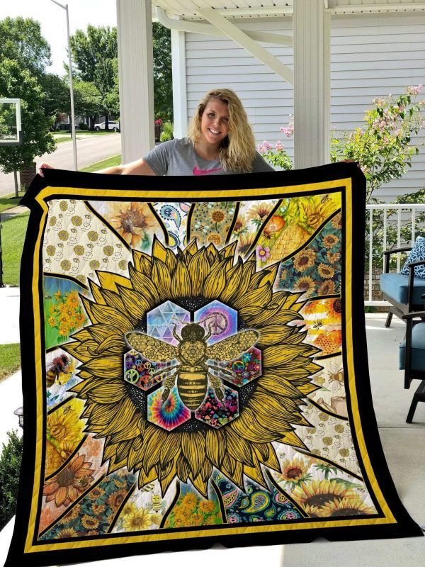 Bee Hippie Sherpa Fleece Blanket