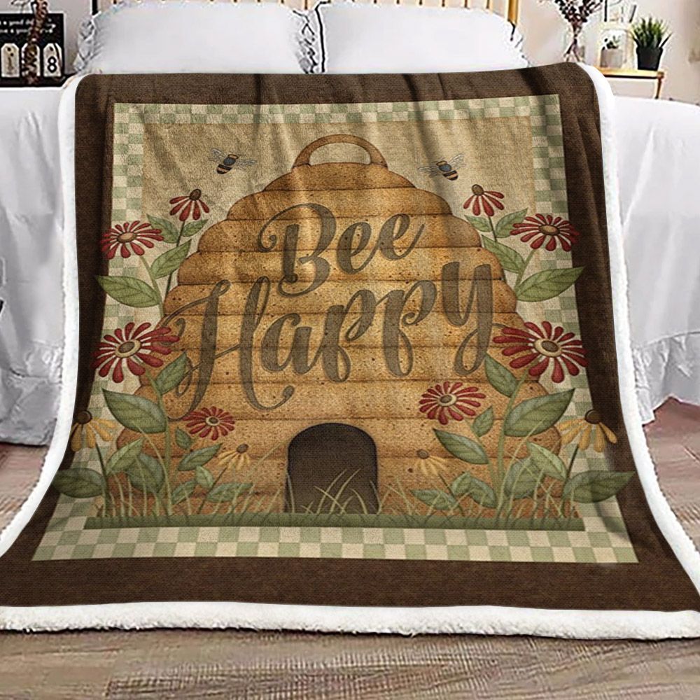 Bee Home Sherpa Fleece Blanket