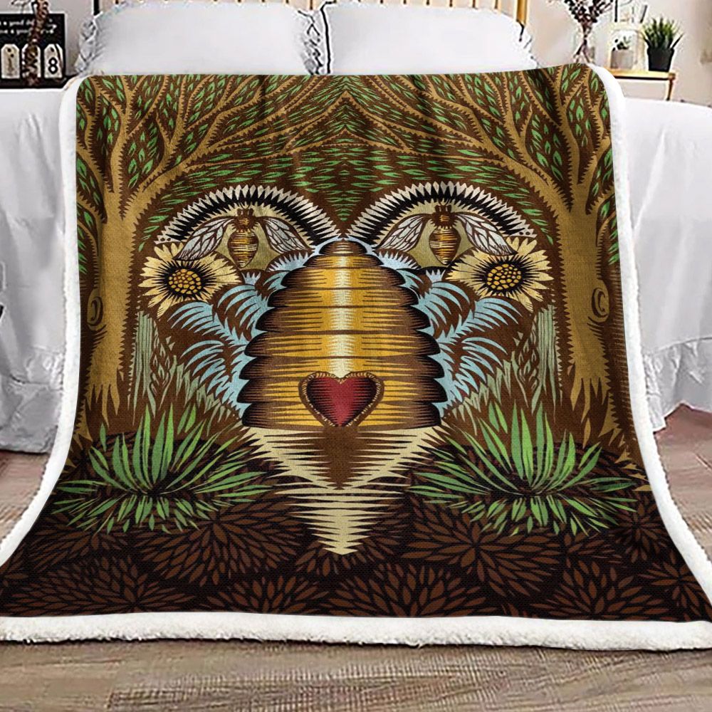 Bee Home Sherpa Fleece Blanket