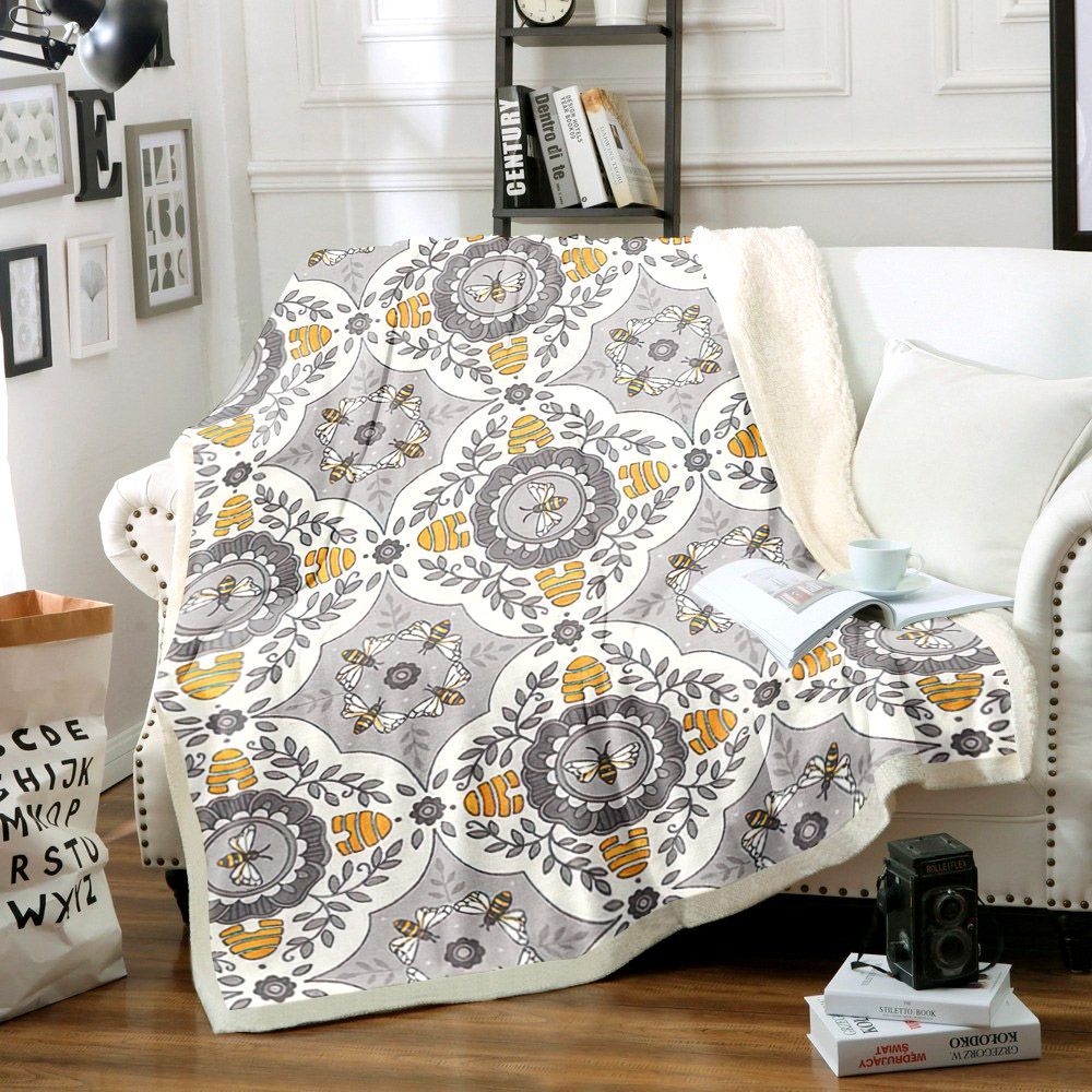Bee Joyful Sherpa Fleece Blanket