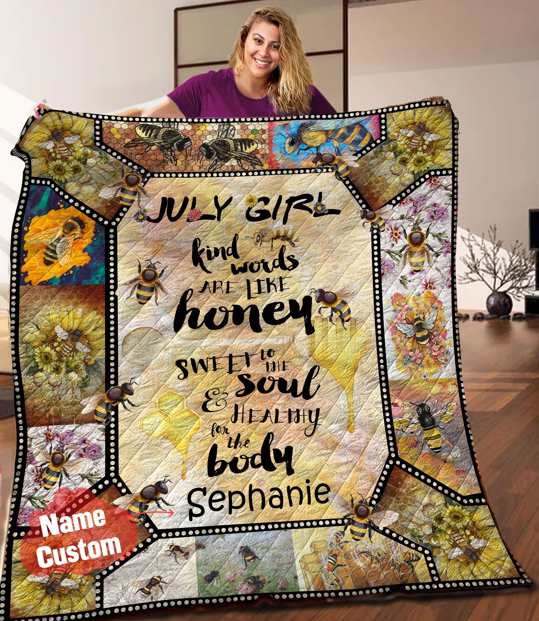 Bee July Personalized Quilt Blanket HHH020620NA