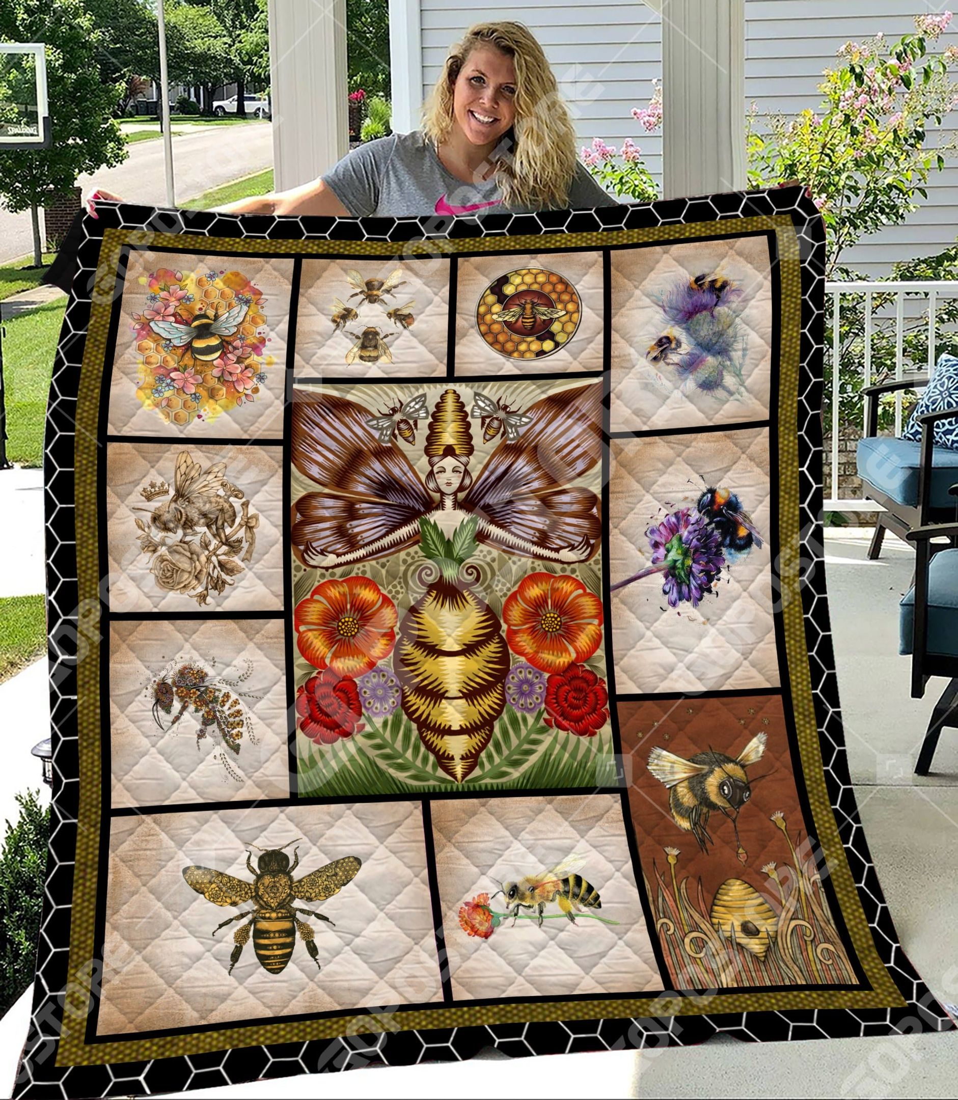Bee Kingdom Quilt Blanket DHC3112293TD