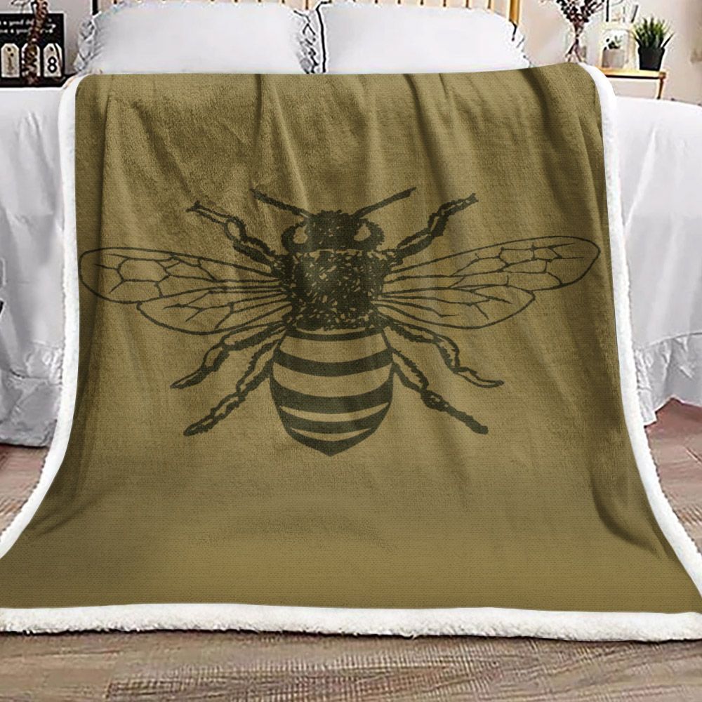 Bee Sherpa Fleece Blanket