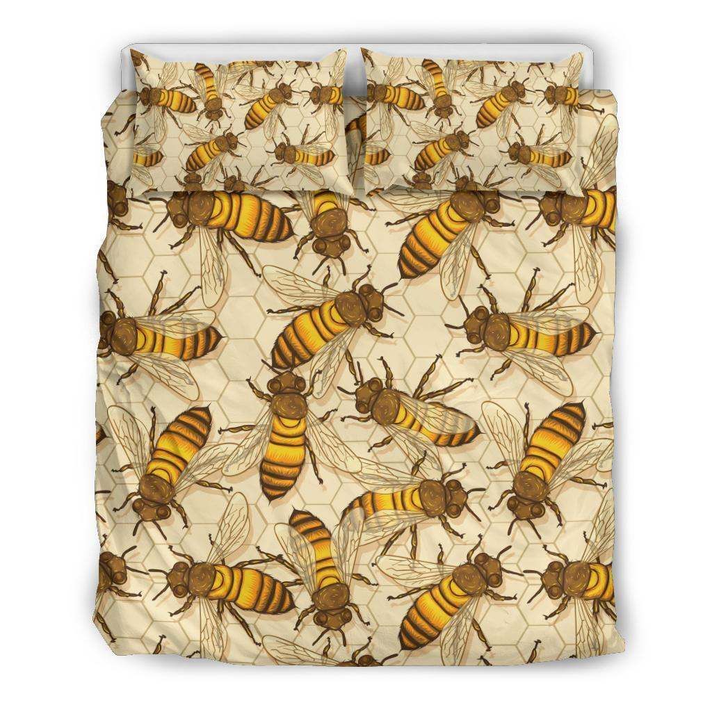 Bee Pattern Print Design Bedding Set