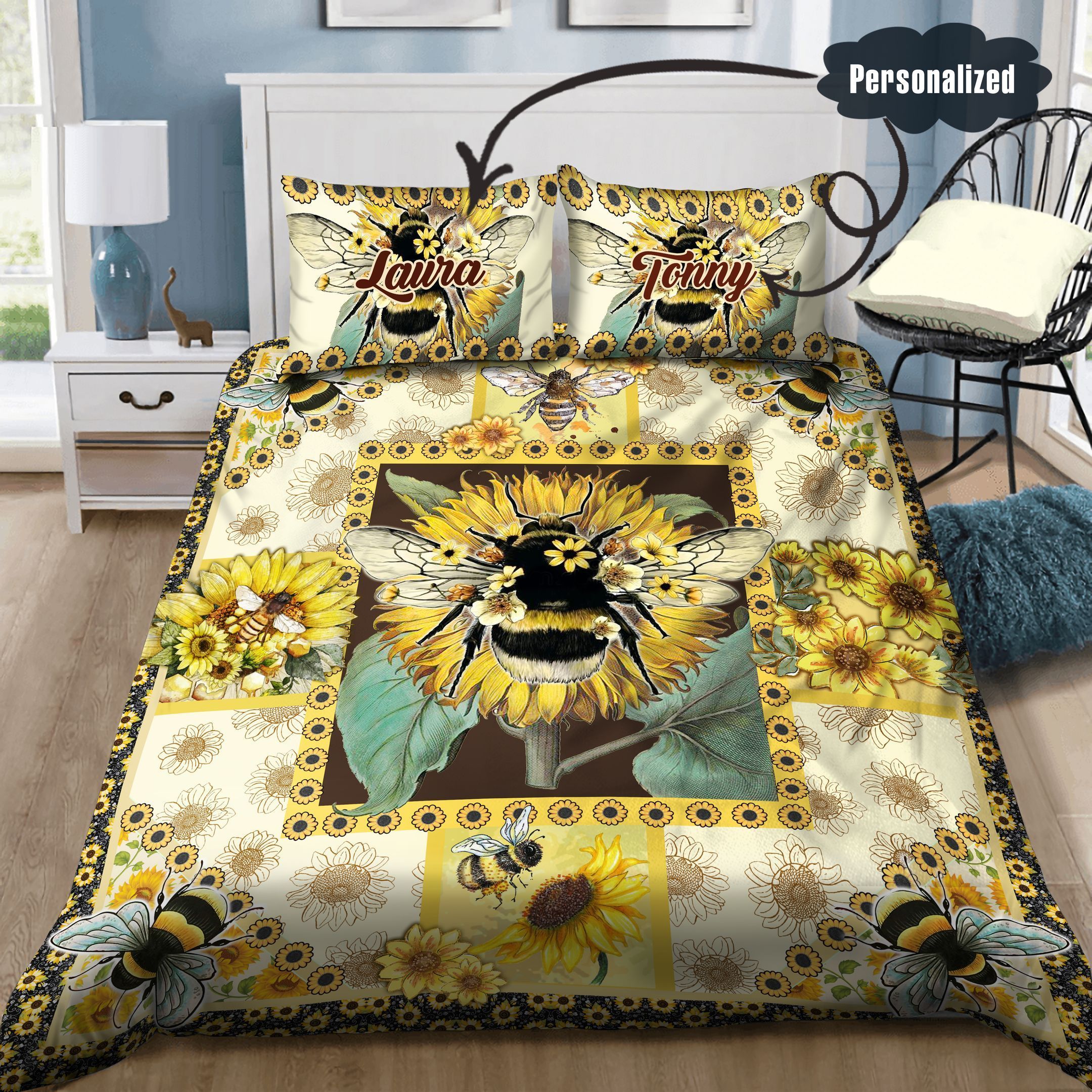 Bee Personalized Bedding Set