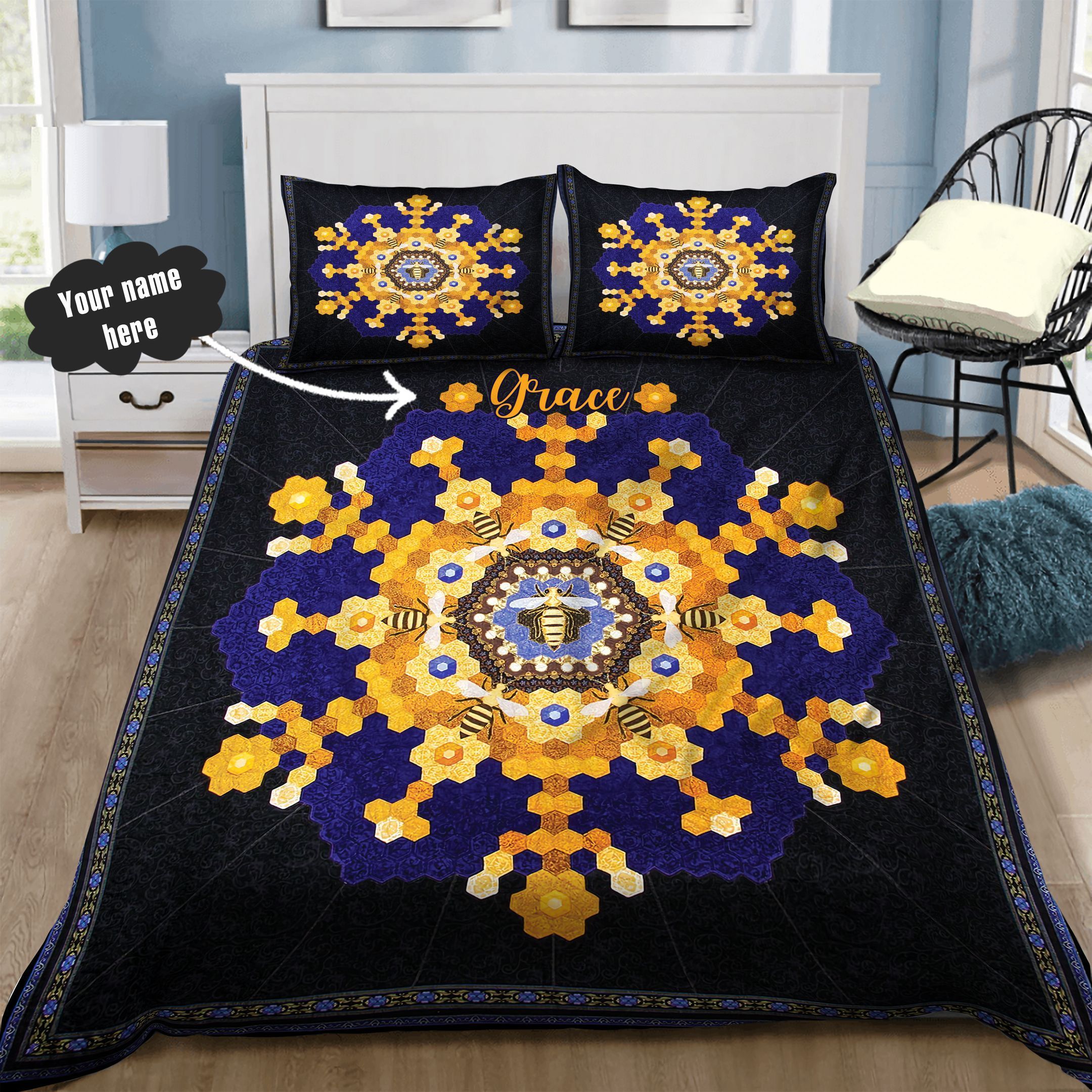 Bee Personalized Bedding Set