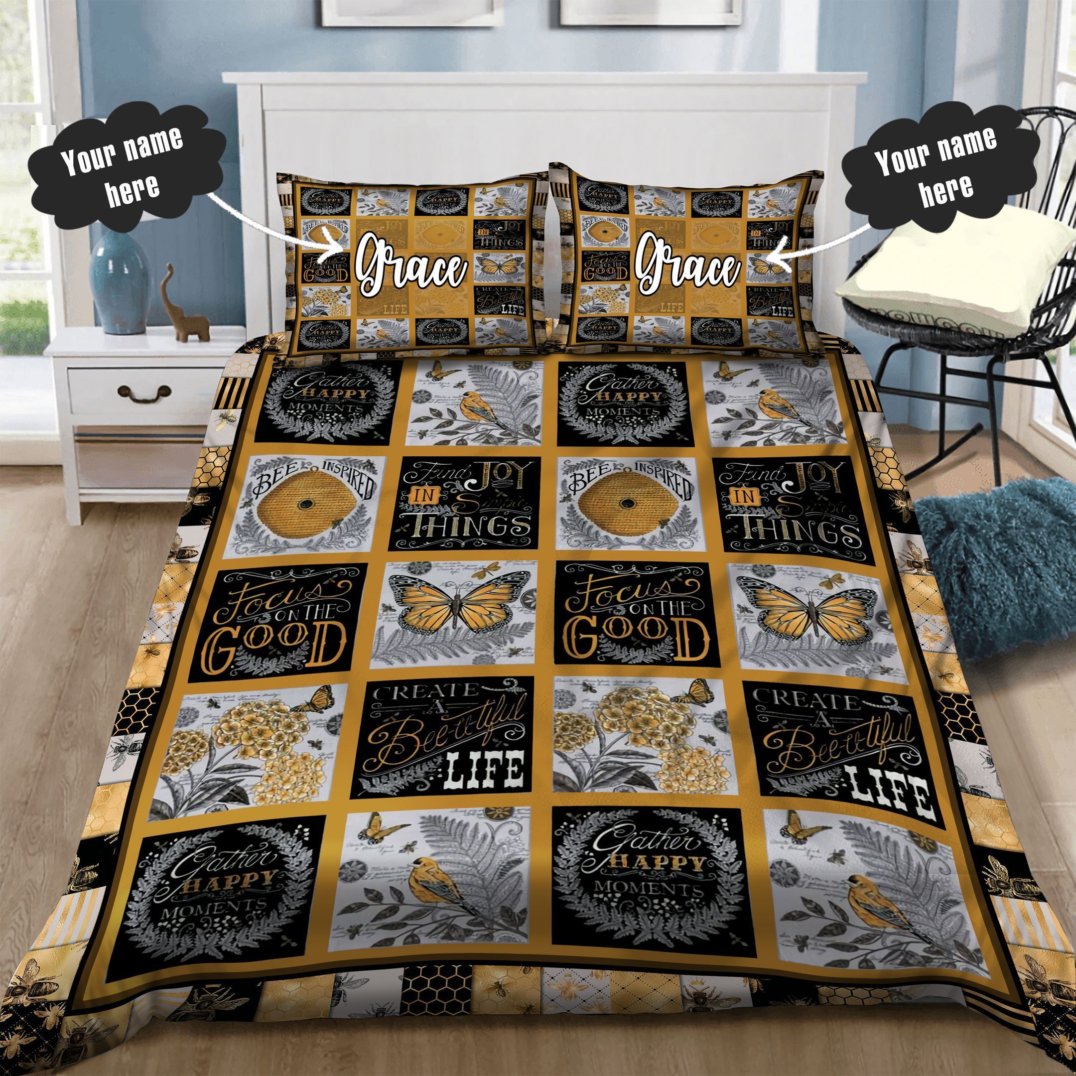 Bee Personalized Bedding Set
