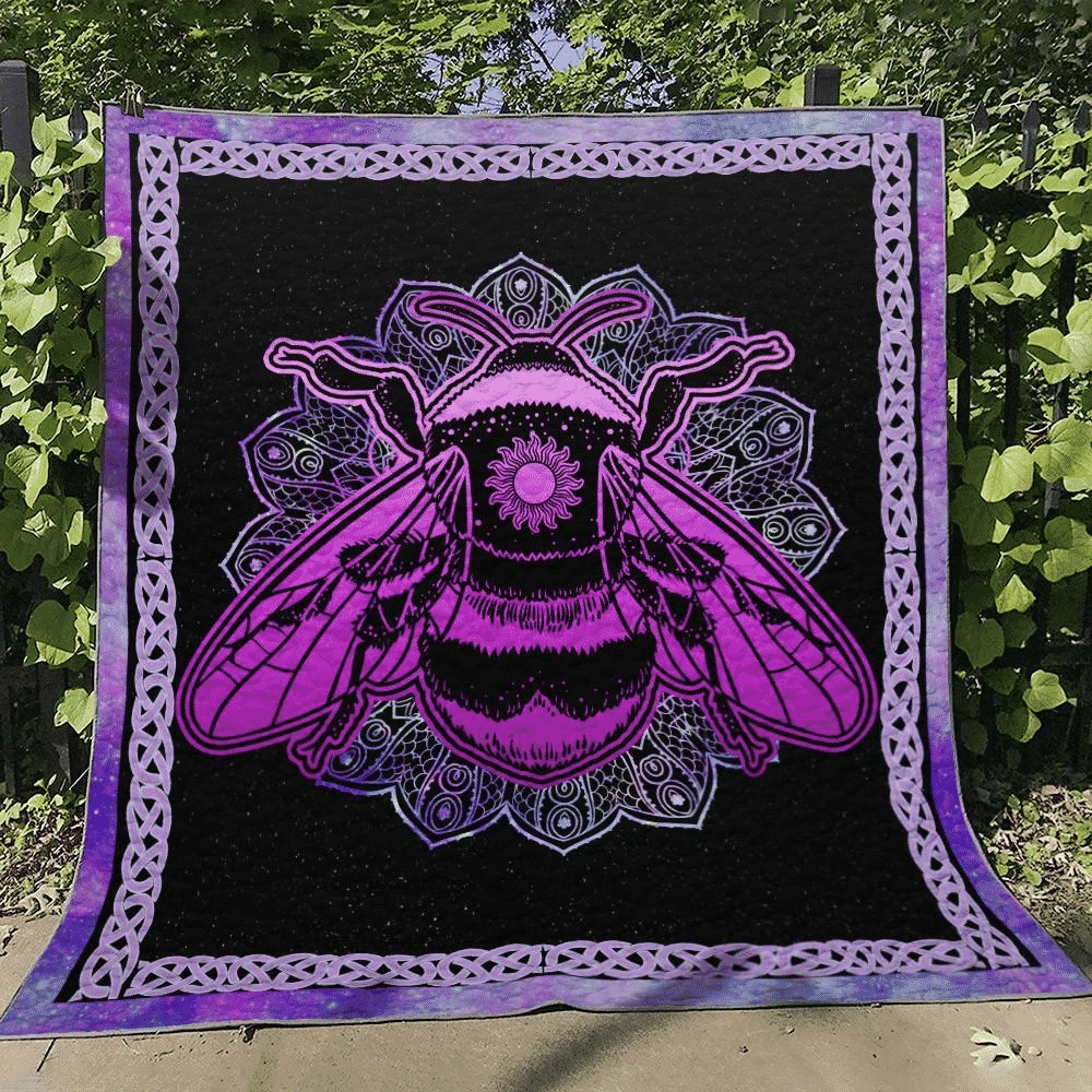 Bee Purple Hippie Bee Quilt Blanket DHC3112445TD