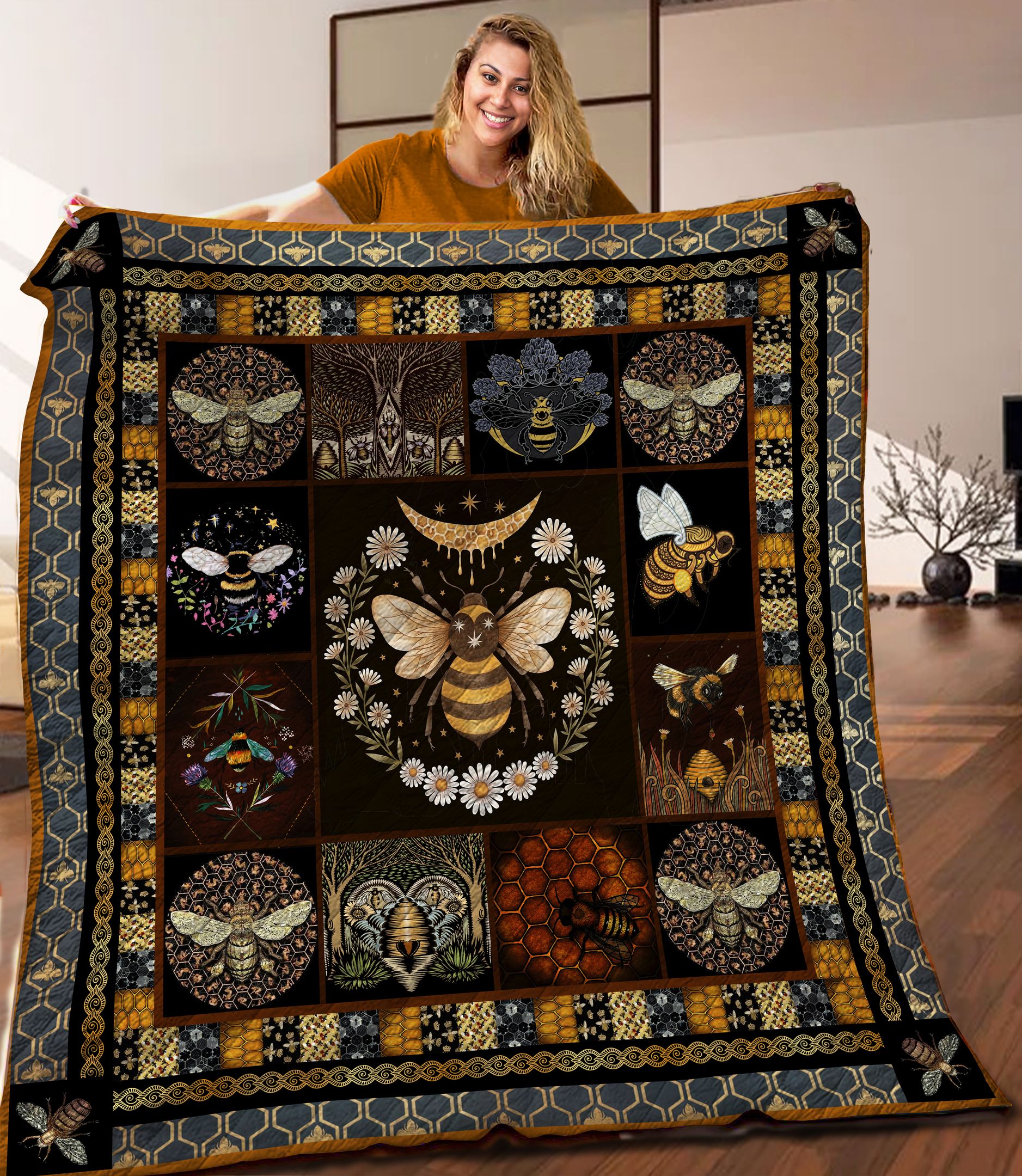 Bee Quilt Blanket C9B150602PT