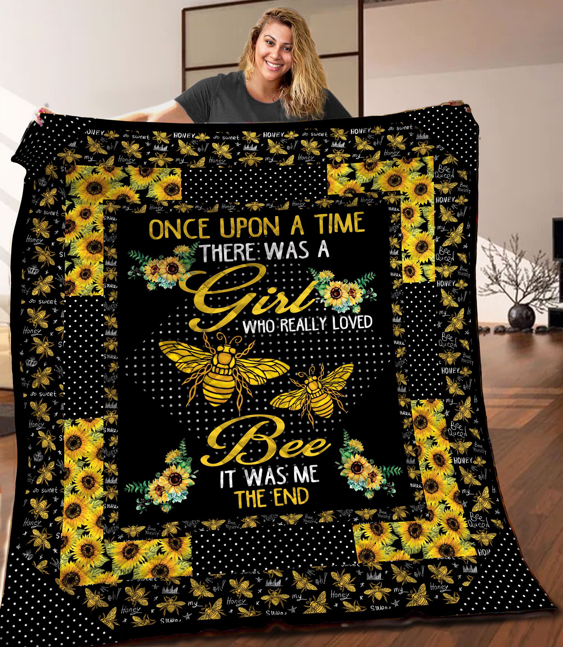 Bee Sunflower Quilt Blanket C9B030603TA