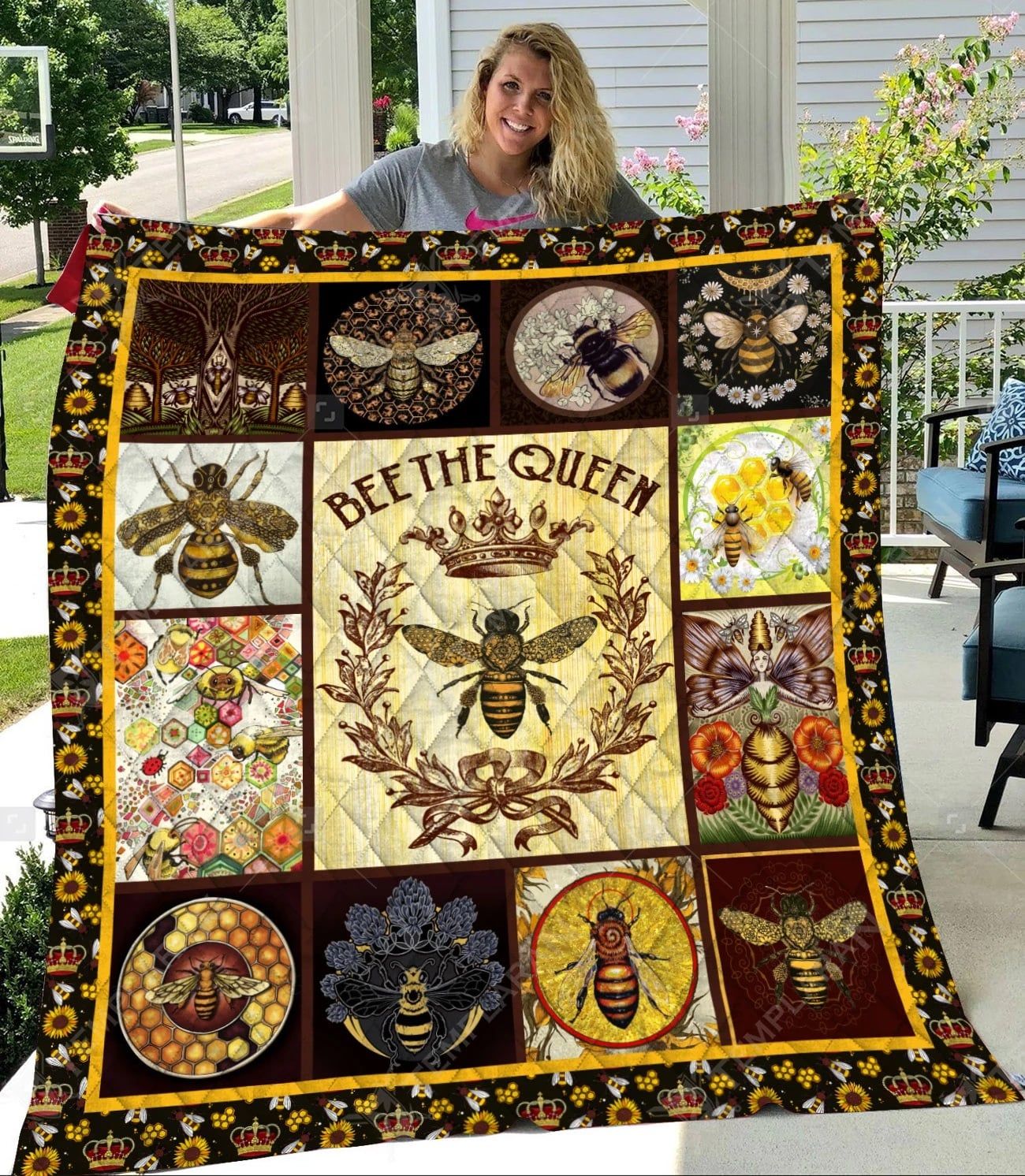 Bee You Look Like A Queen Quilt Blanket Dhc04011141Dd
