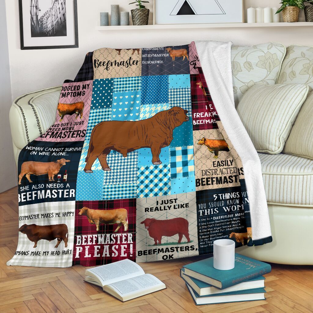 Beefmaster Cow Sherpa Fleece Blanket