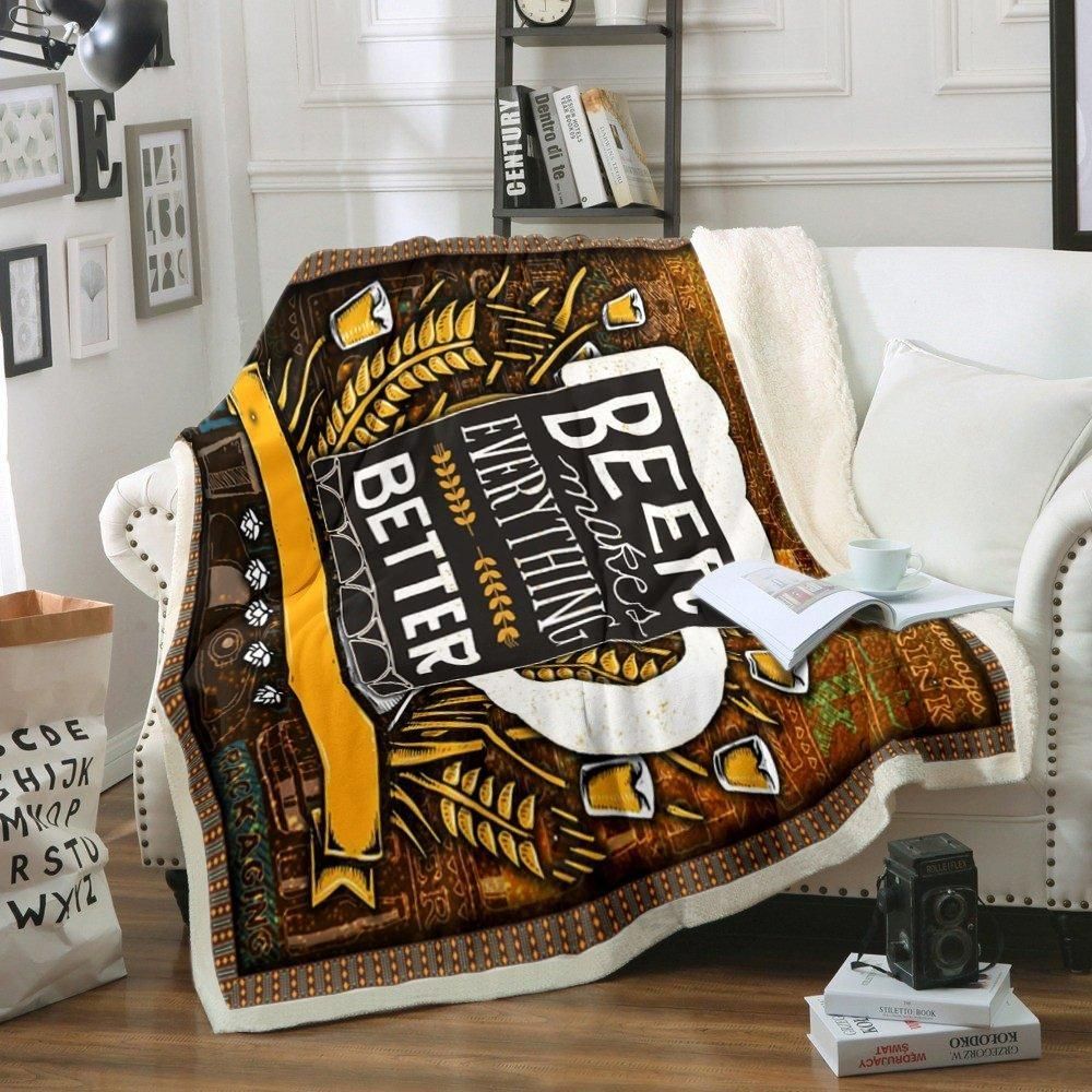 Beer Sherpa Fleece Blanket