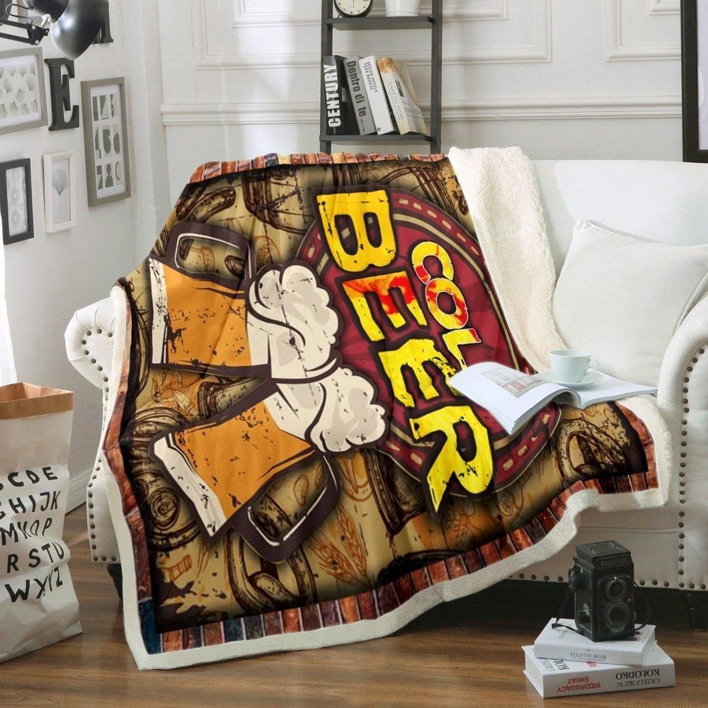 Beer Sherpa Fleece Blanket