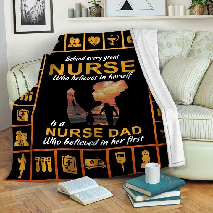 Behind Great Nurse Sherpa Fleece Blanket