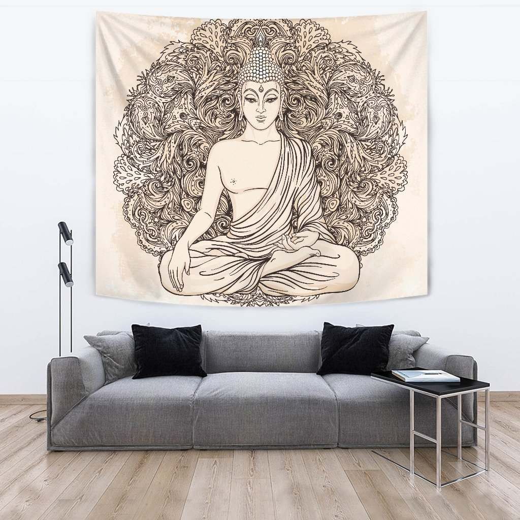 Beige Buddha Mandala CL17100004MDT Tapestry