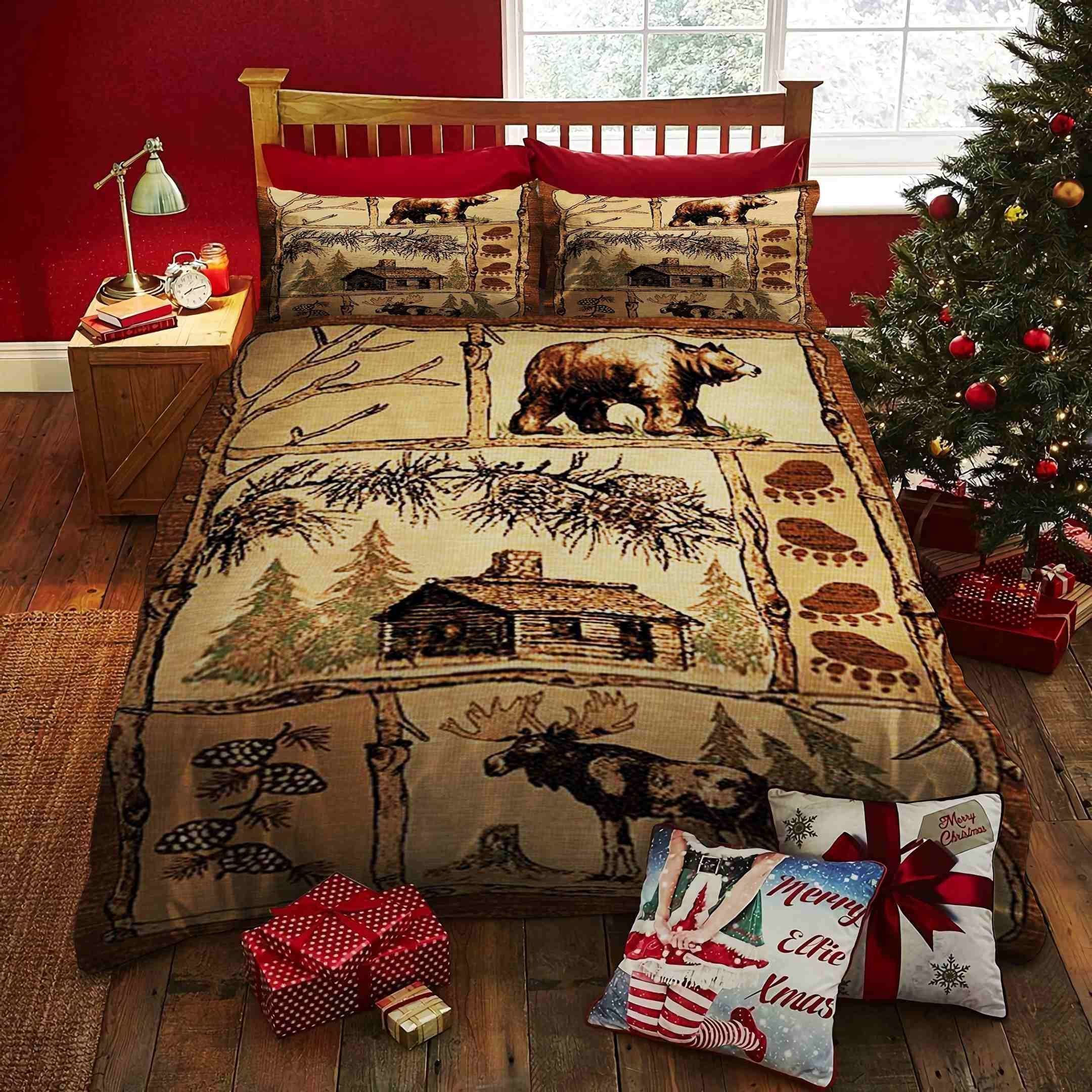 Beige Cabin Bedding Set