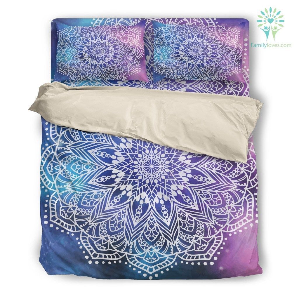 Beige Mandala Purple Bedding Set