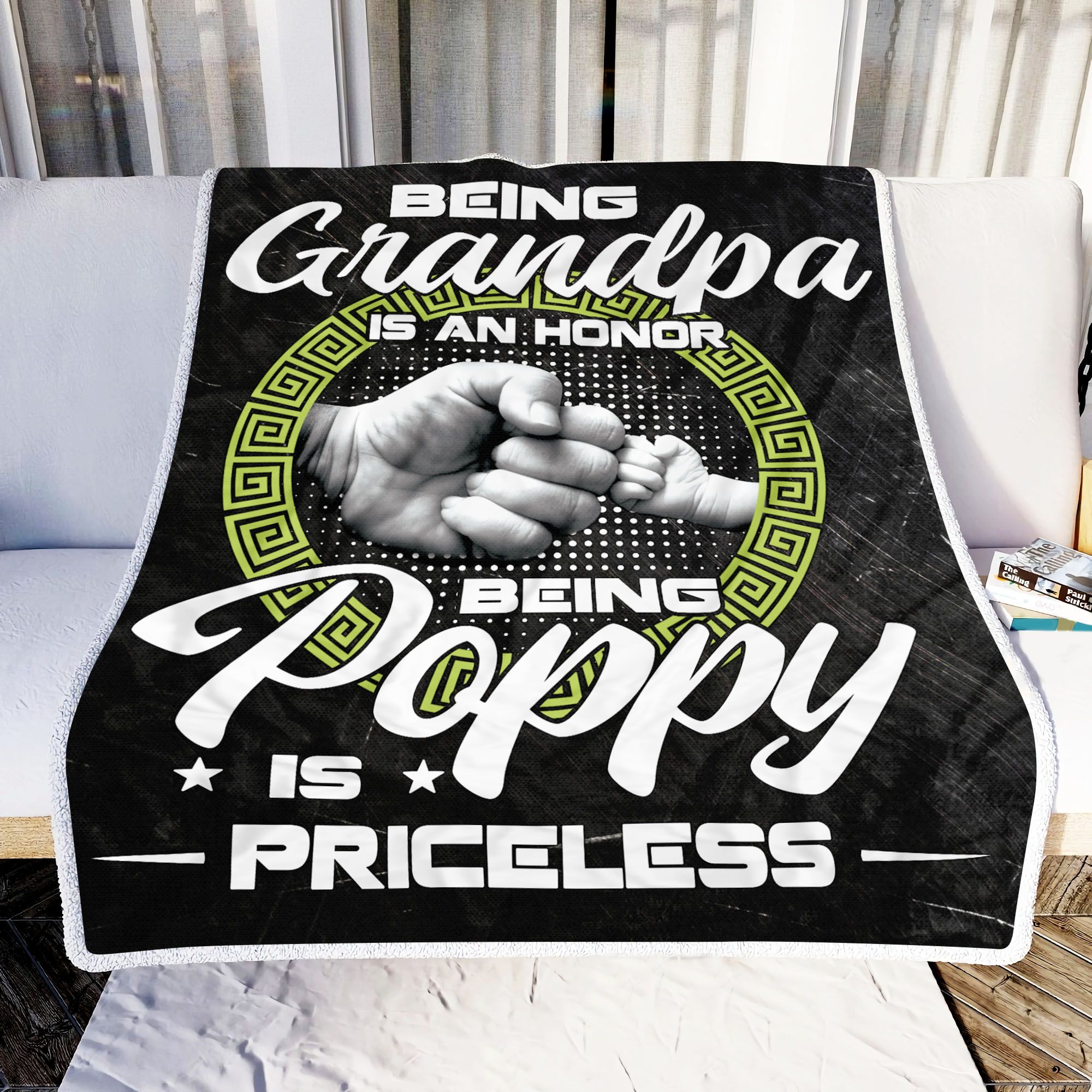 Being Grandpa Is An Honor Being Poppy Is Priceless Fleece Blanket