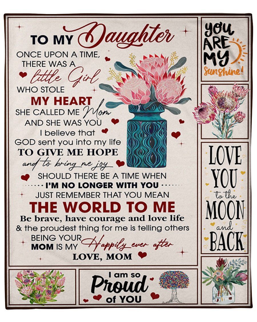 Being Your Mom Is My Happily Ever After To Daughter Fleece Blanket Fleece Blanket