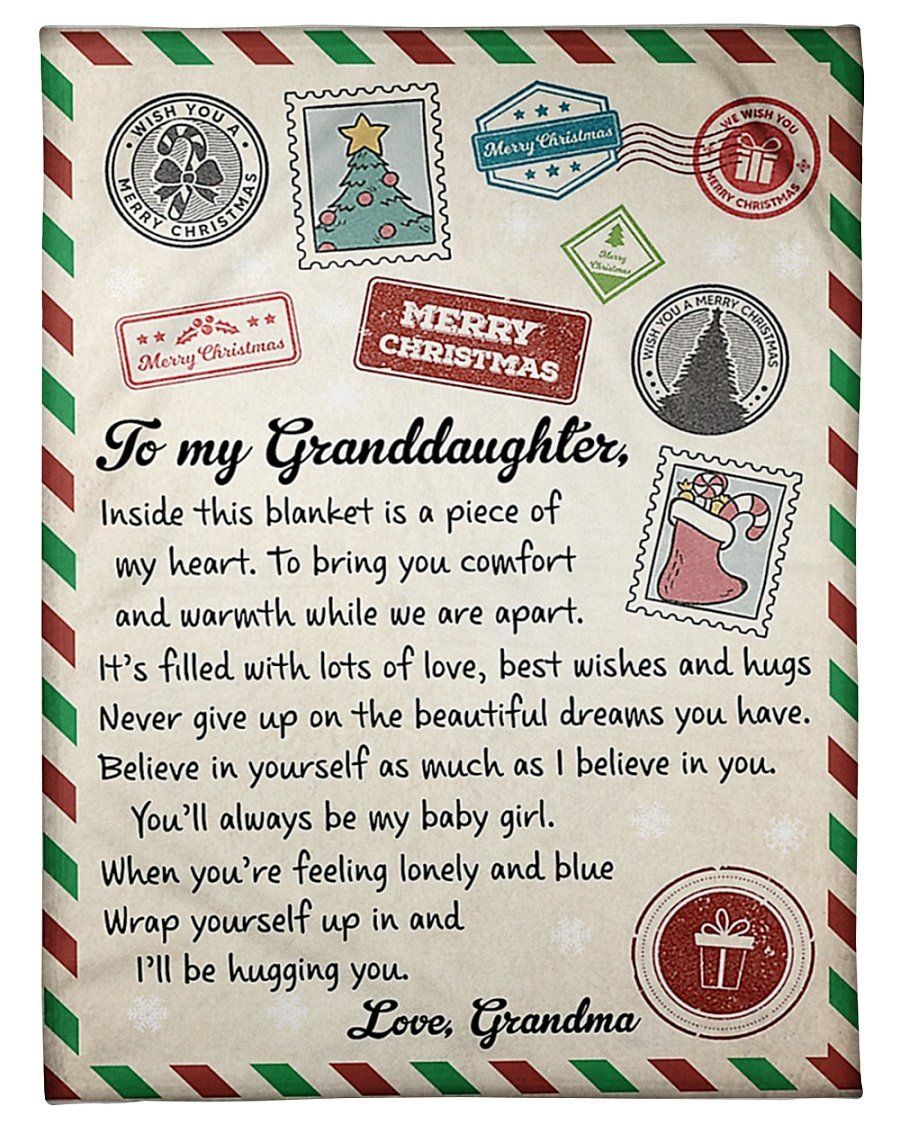 Beleive In Yourself Grandma To To Granddaughter Fleece Blanket Merry Christmas Fleece Blanket