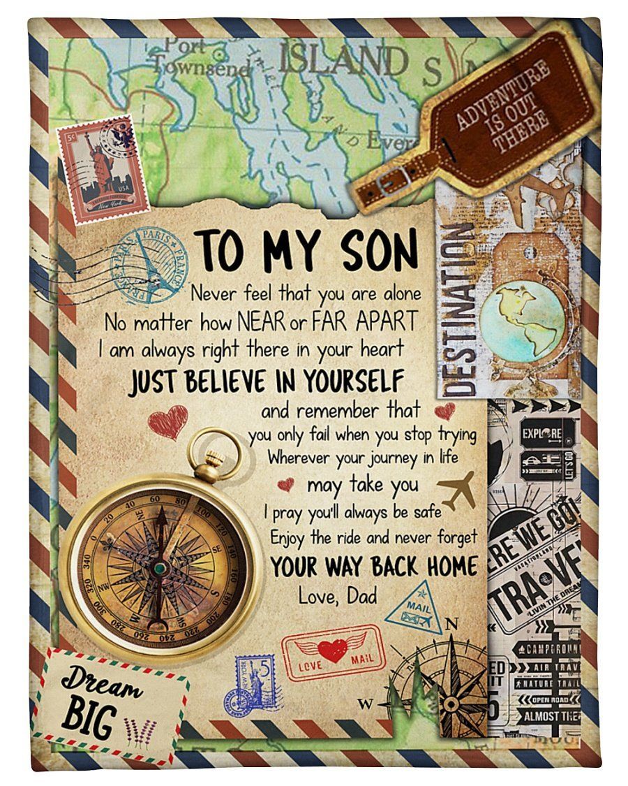 Beleive In Yourself To My Son Fleece Blanket Fleece Blanket