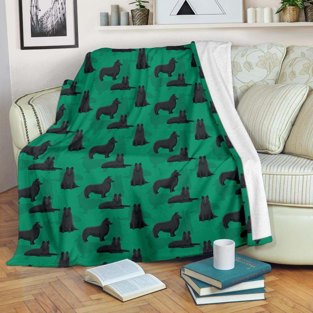 Belgian Sheepdog Pattern Sherpa Fleece Blanket