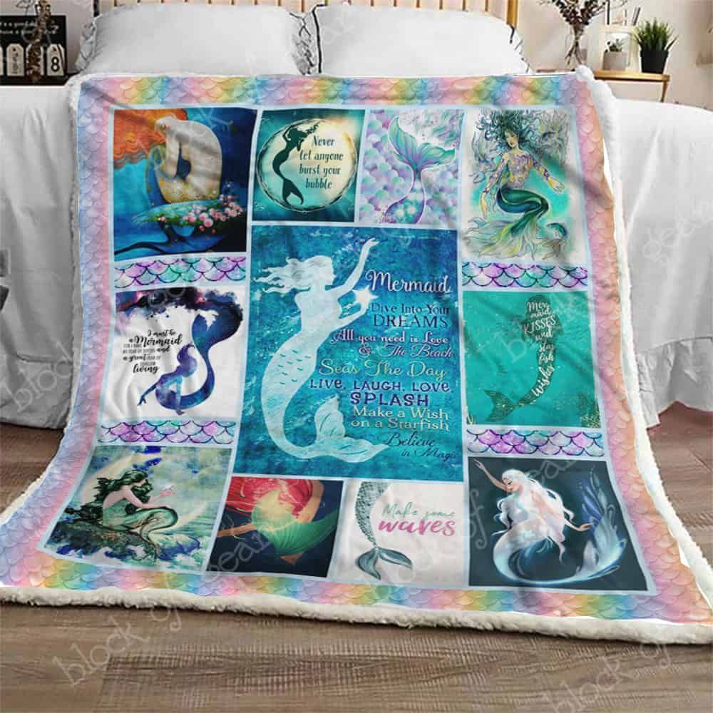 Believe In Magic Mermaid Fleece Blanket