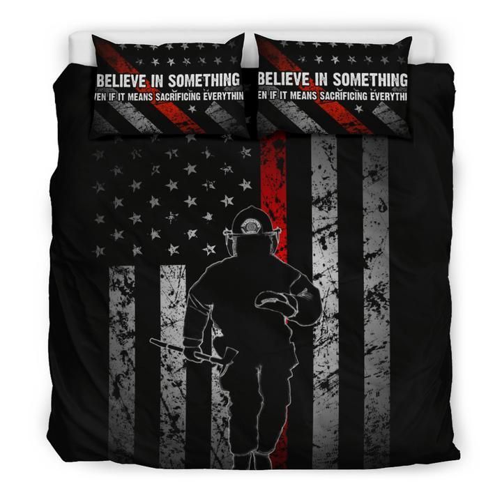 Believe In Somtheing Thin Red Line Us Flag Bedding Set