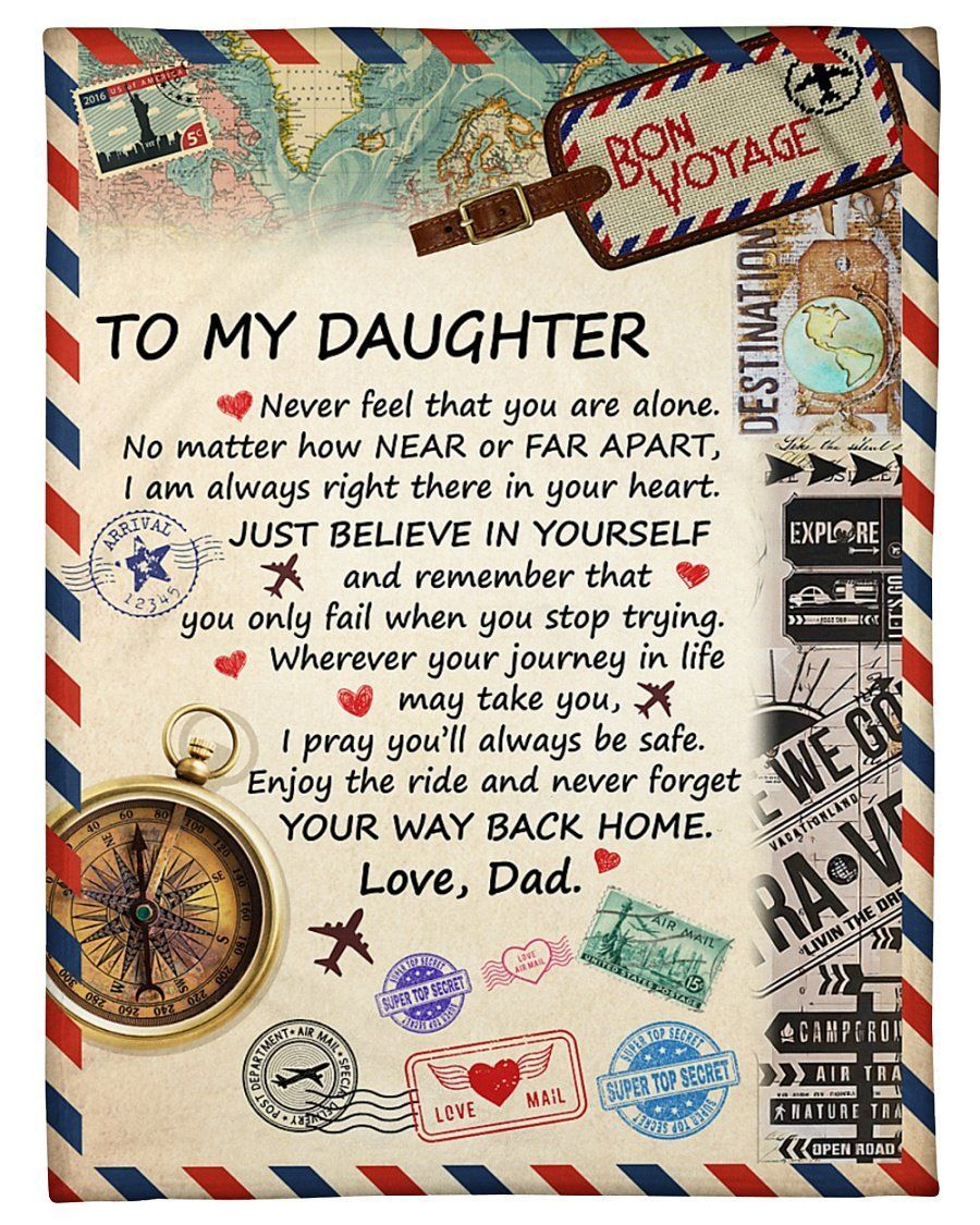 Believe In Yourself Dad To Daughter Fleece Blanket Fleece Blanket