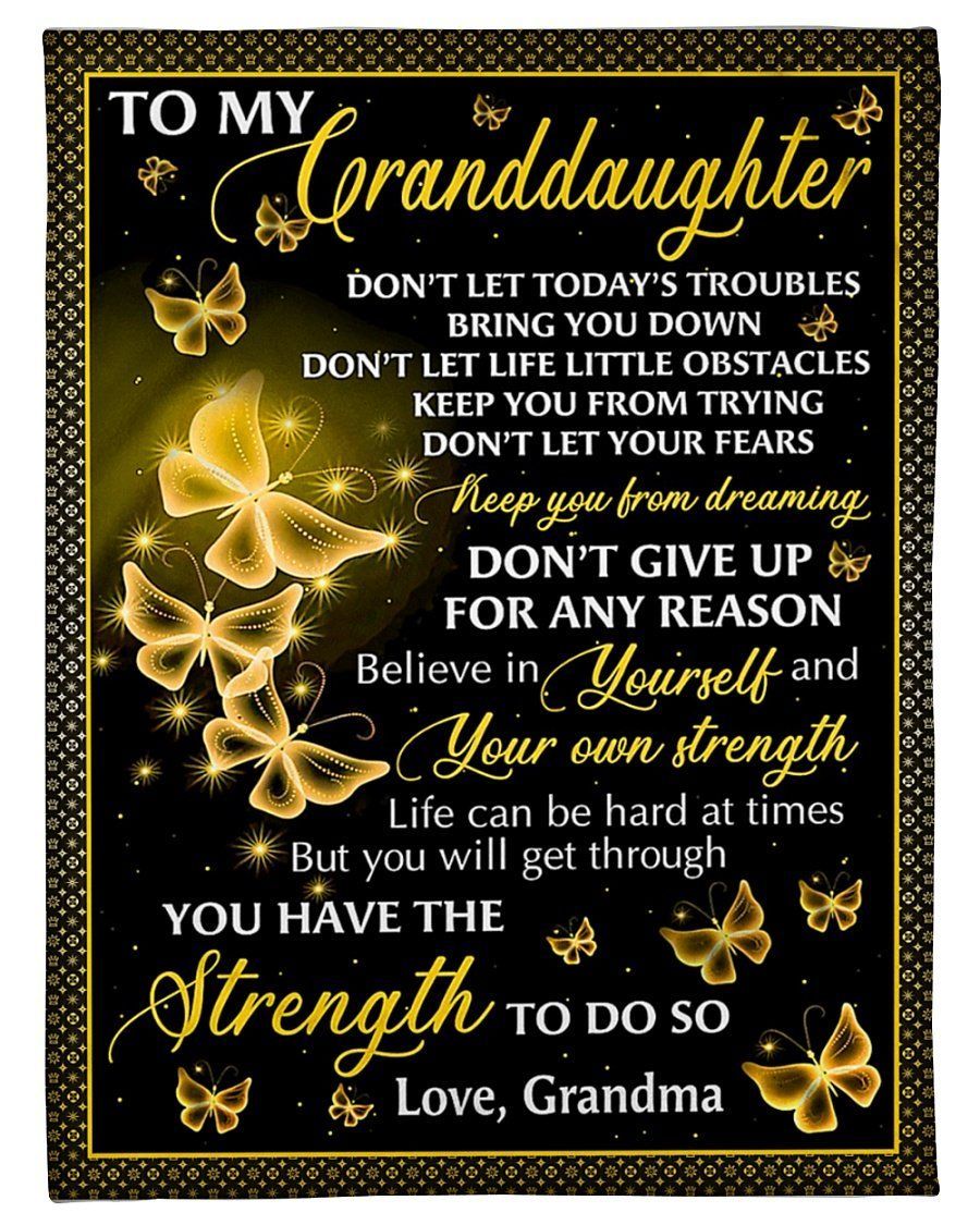 Believe In Yourself Grandma To Granddaughter Fleece Blanket Fleece Blanket