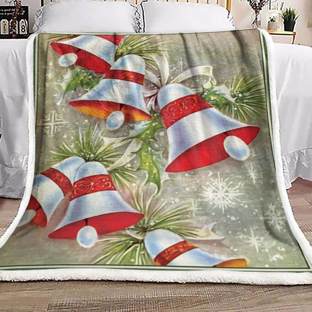 Bell Christmas Sherpa Fleece Blanket