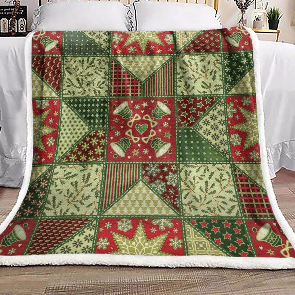 Bell Star Christmas Sherpa Fleece Blanket