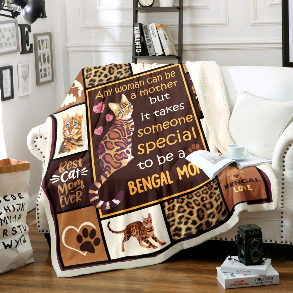 Bengal Cat Blanket Sherpa Fleece Blanket