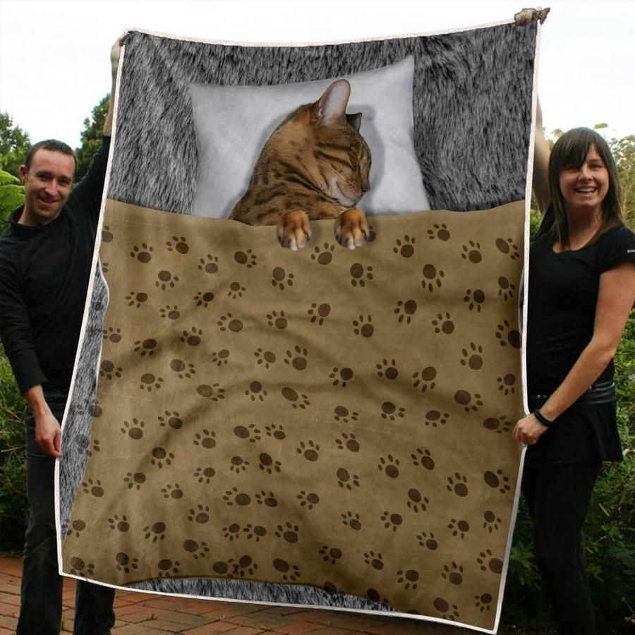 Bengal Cat Sherpa Fleece Blanket