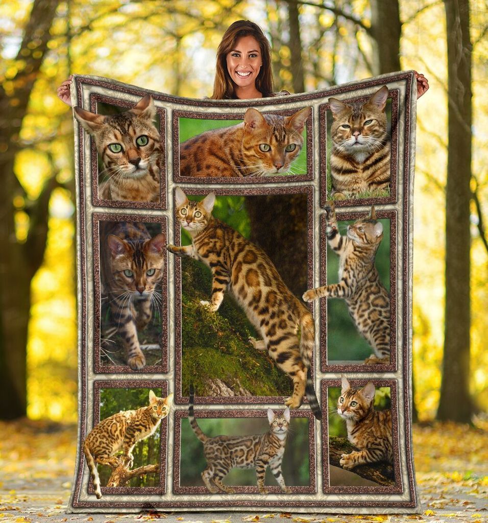 Bengal Cat Sherpa Fleece Blanket