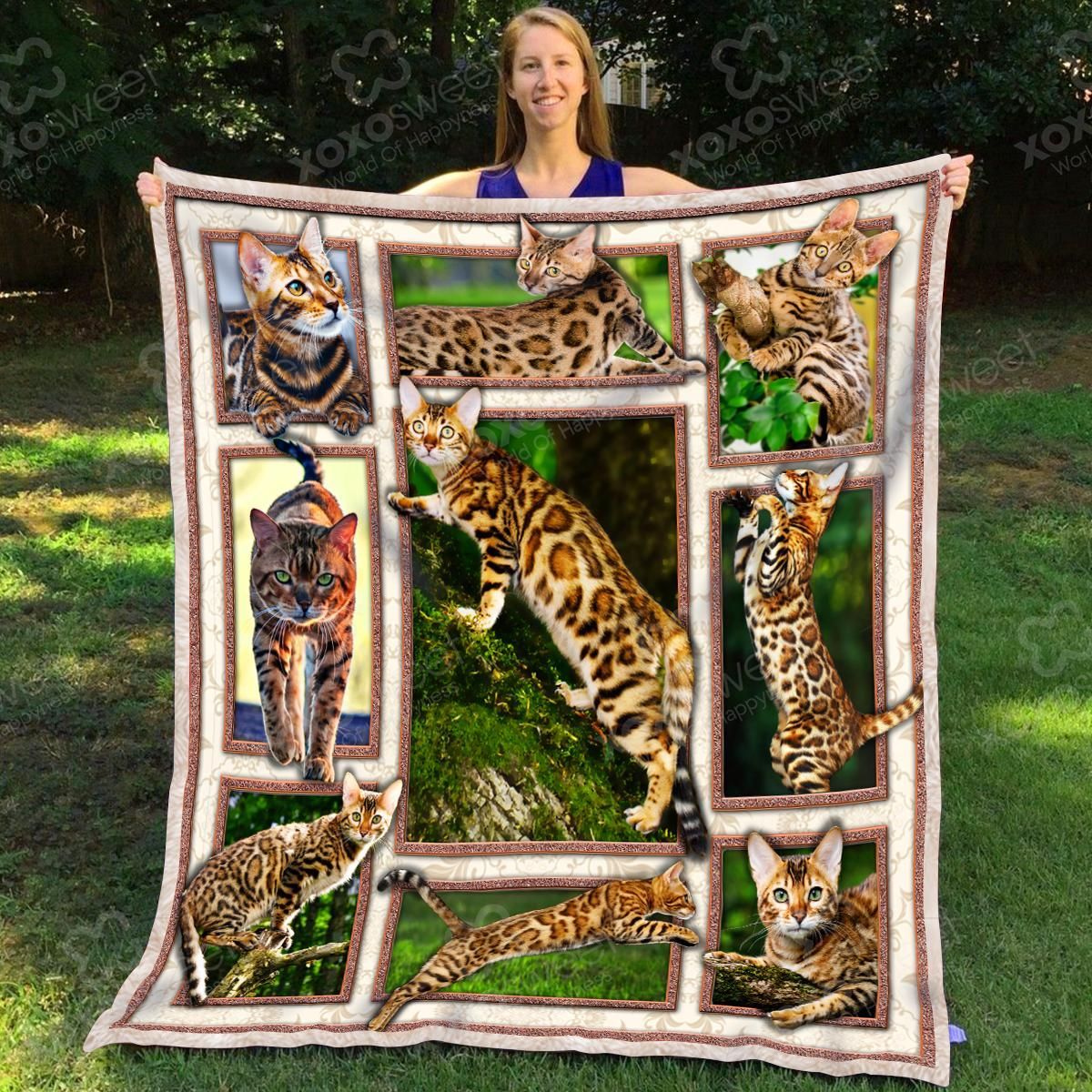 Bengal Cat Sherpa Fleece Blanket