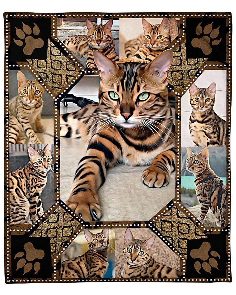 Bengal Cat Sherpa Fleece Blanket