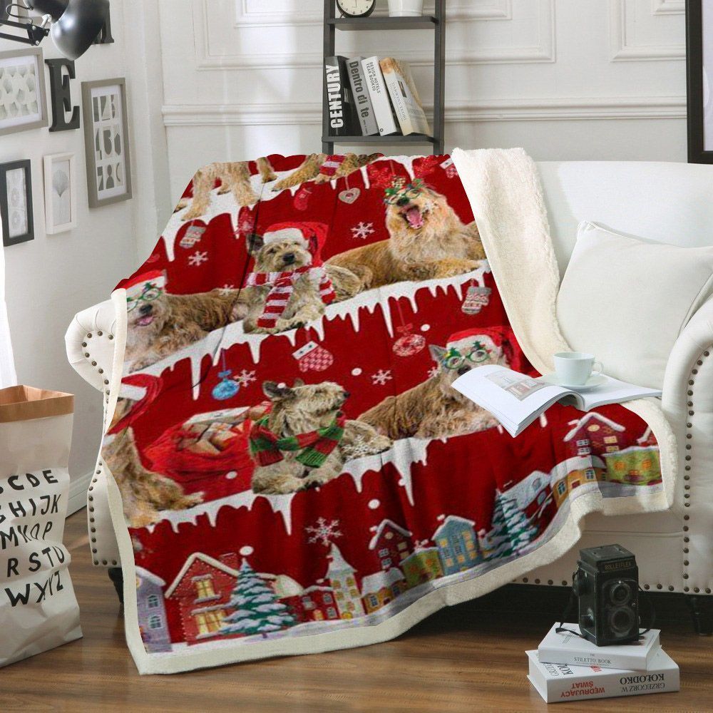 Berger Picard Snow Christmas Sherpa Fleece Blanket
