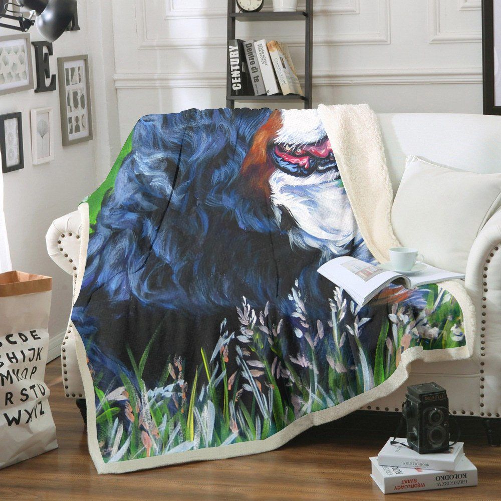 Bernese Mountain Dog Sherpa Fleece Blanket