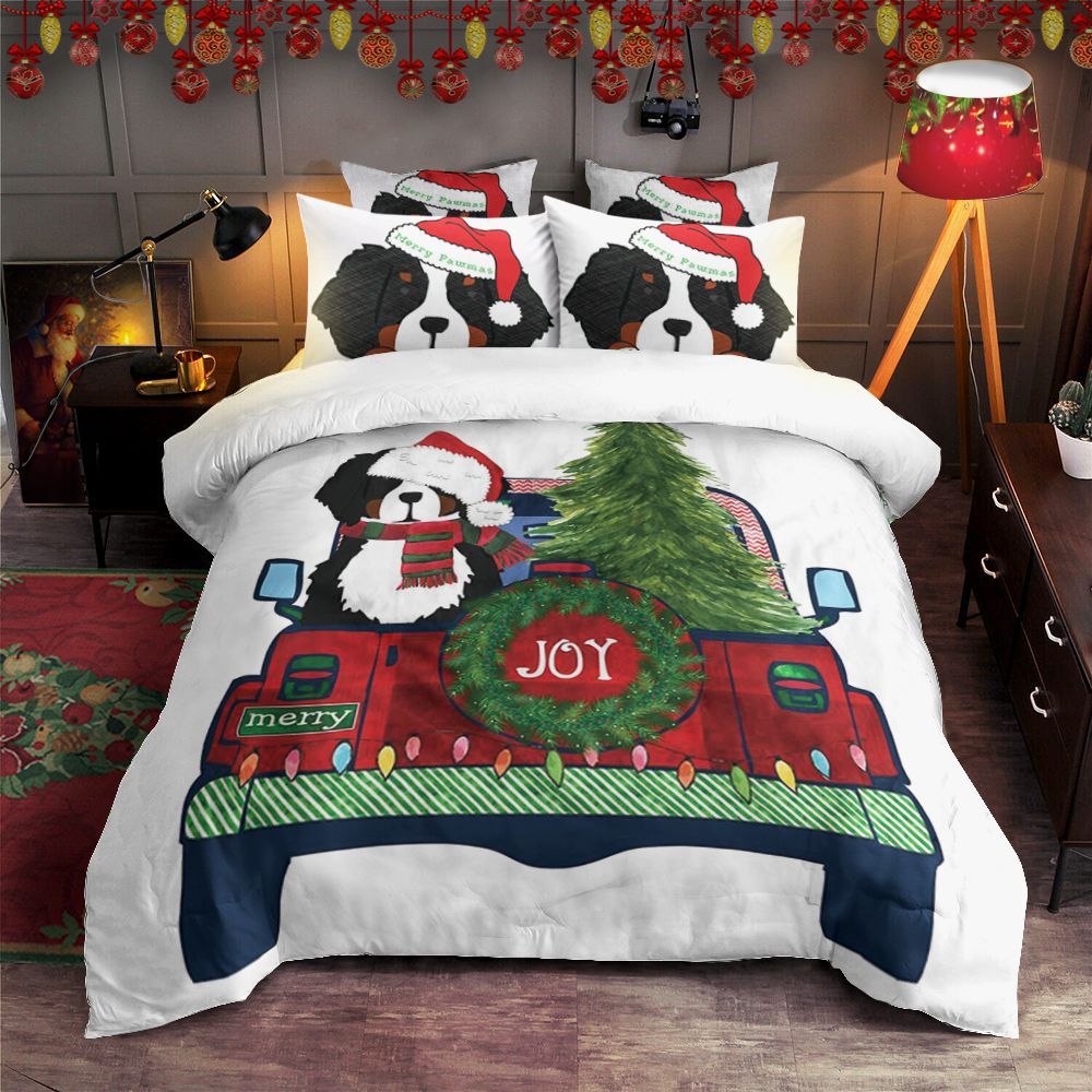 Bernese Mountain Dog Christmas Bedding Set