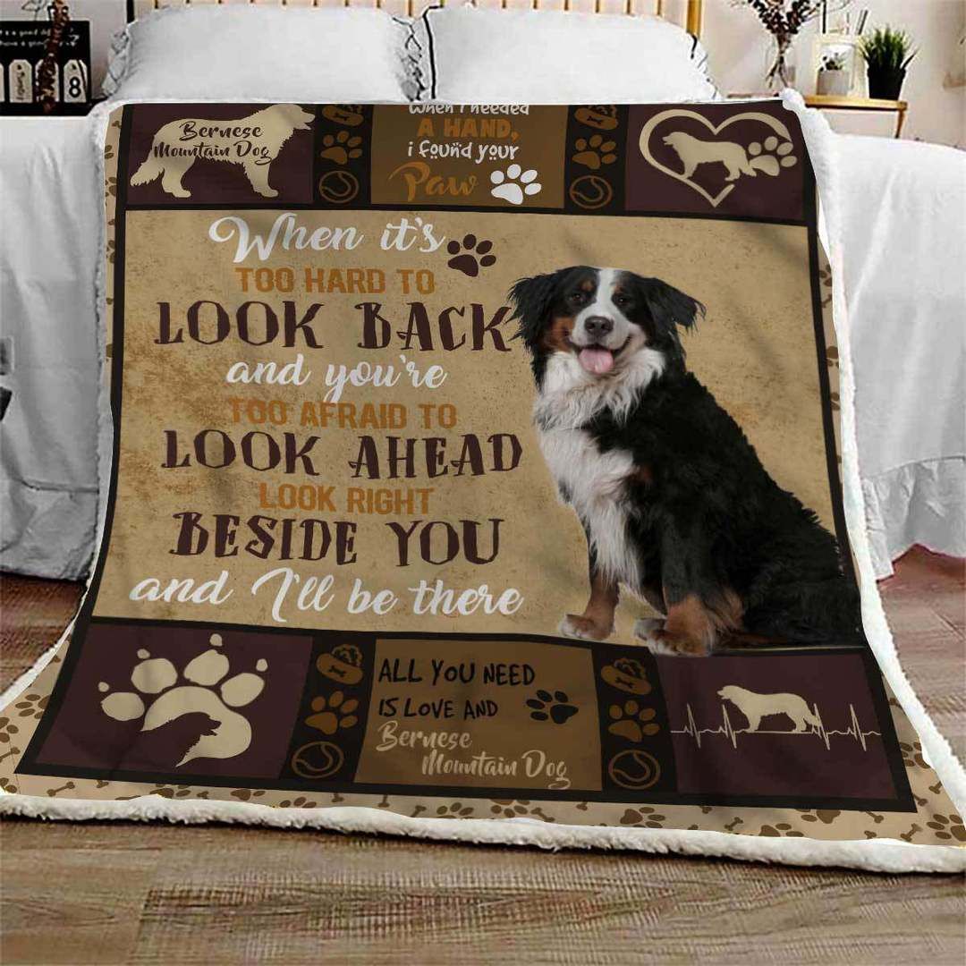 Bernese Mountain Dog Sherpa Fleece Blanket