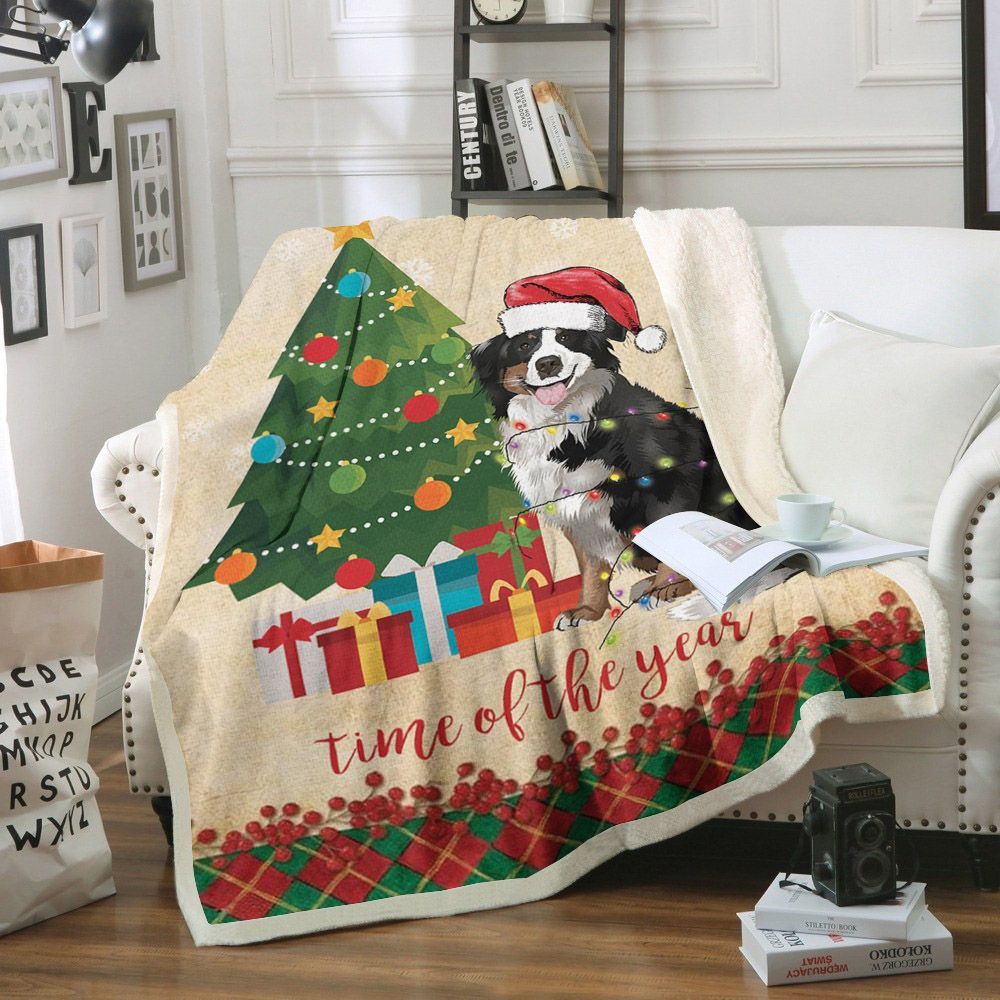 Bernese Mountain Dog Sherpa Fleece Blanket