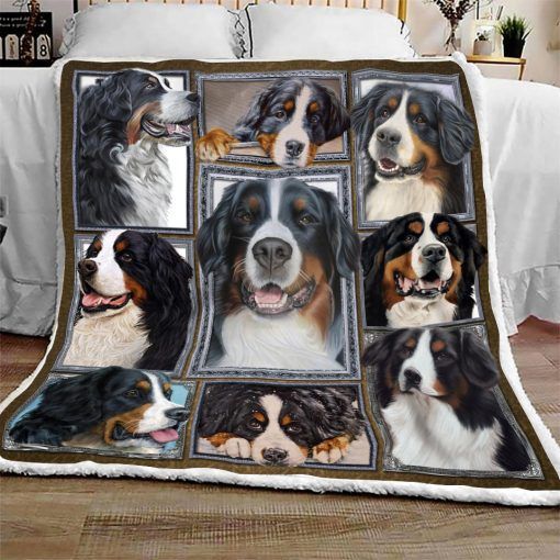 Bernese Mountain Dog Sherpa Fleece Blanket