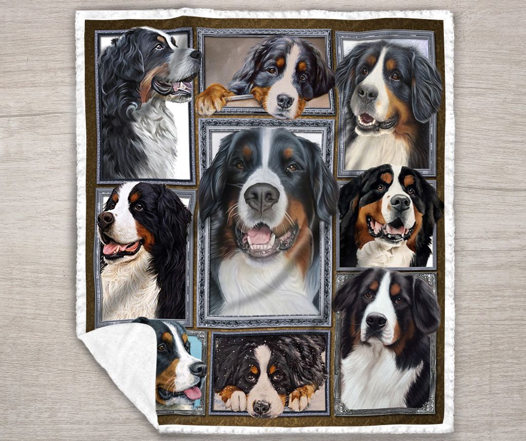 Bernese Mountain Dog Sherpa Fleece Blanket