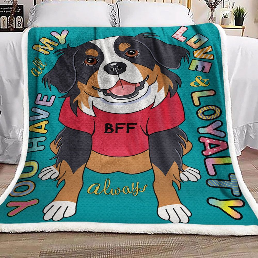 Bernese Mountain Dog Sherpa Fleece Blanket