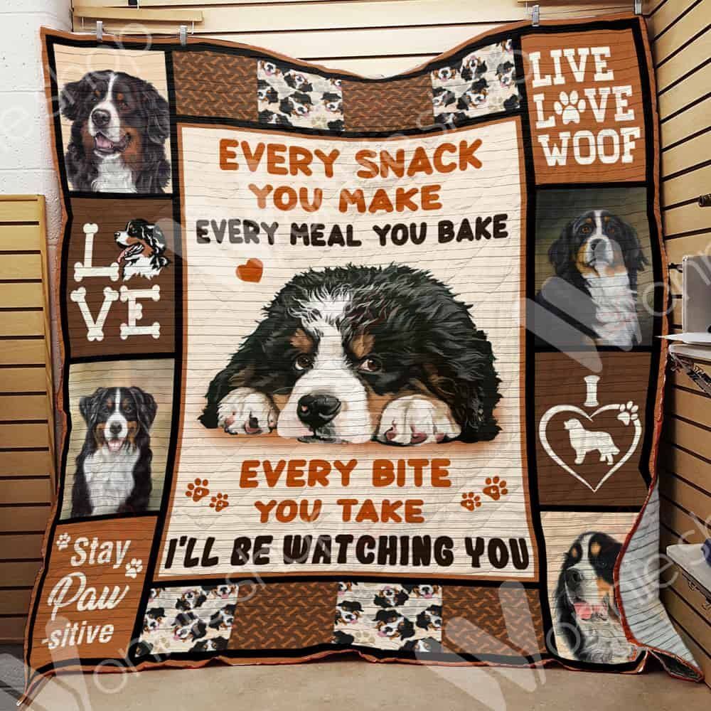 Bernese Mountain Dog Every Bite You Take I ll Be Watching You GS-CL-LD0701 Quilt Blanket