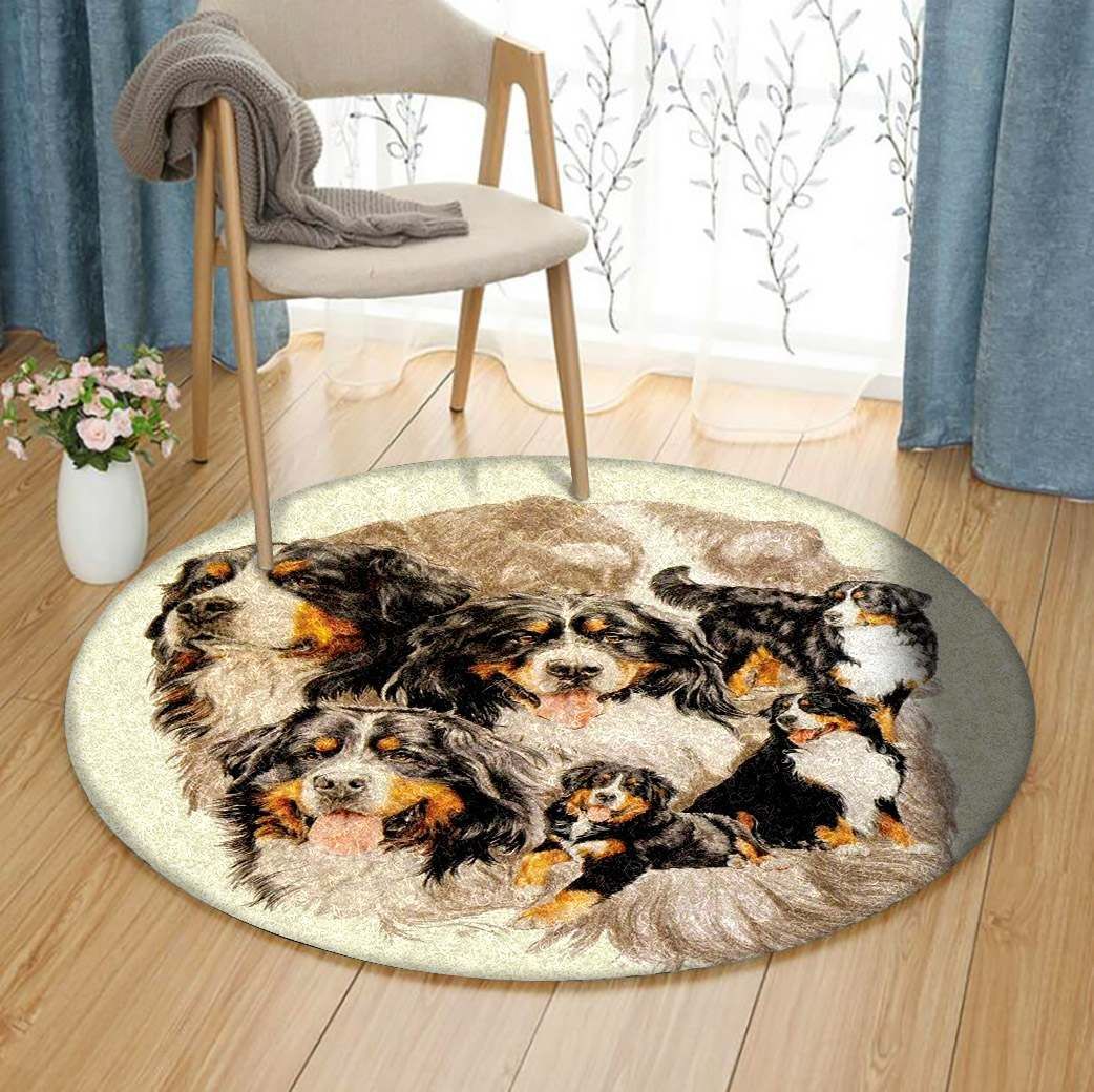 Bernese Mountain Dog Round Carpet